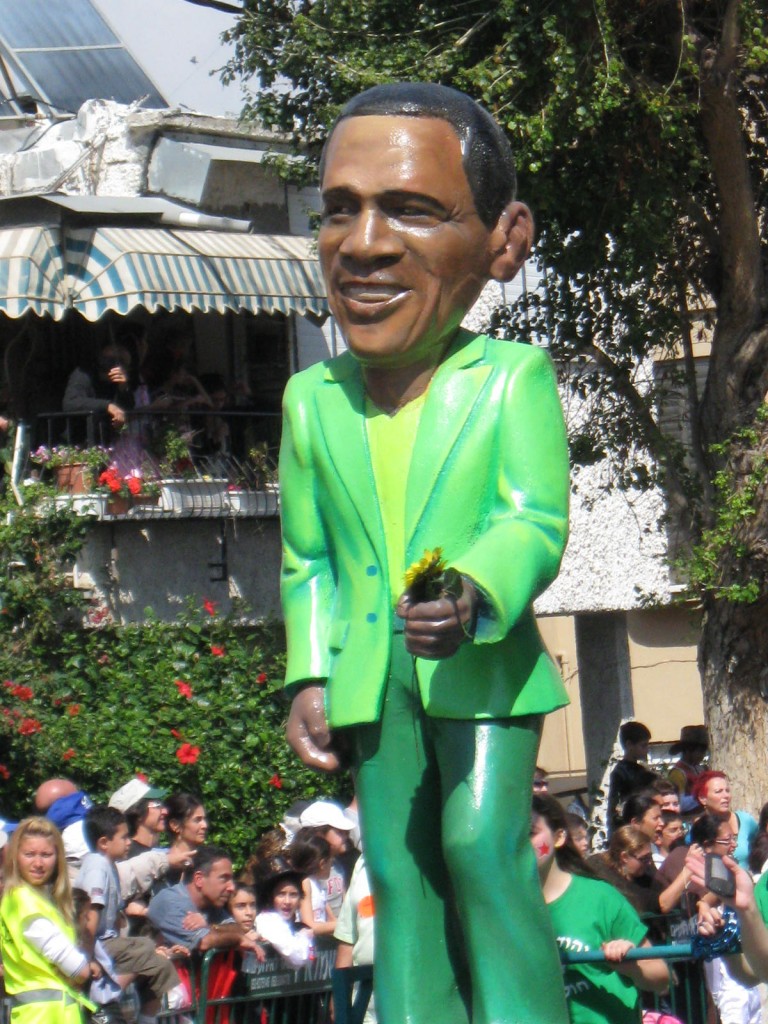 Obama as a Purim float in Israel
